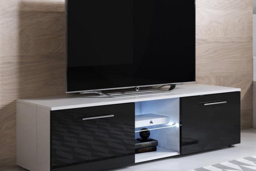 Muebles tv gris y blanco
